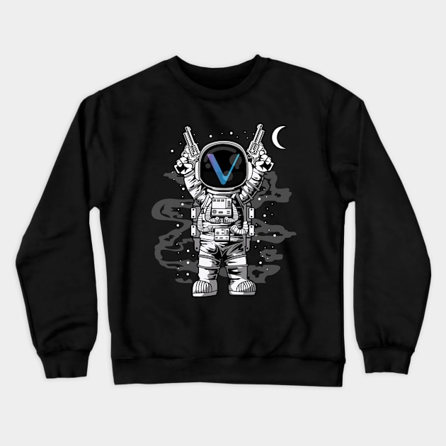 Astronaut Vechain Crypto VET Coin To The Moon Token Cryptocurrency Wallet Birthday Gift For Men Women Kids Crewneck Sweatshirt by Thingking About